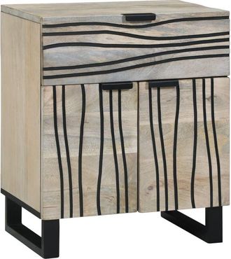 vidaXL Vidaxl - Armario de Noche con cajón Blanco y negro 50 x 33 x 60 cm