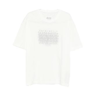 Maison Margiela T-Shirts, male, White, Size: S Graphic Print Crew Neck Short Sleeve T-Shirt