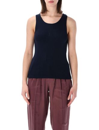 Saint Laurent Blue Round Neck Tank Top