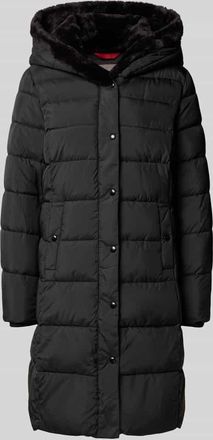 Christian Berg Steppmantel mit Kunstfell und Eingrifftaschen in Black, Größe 34
