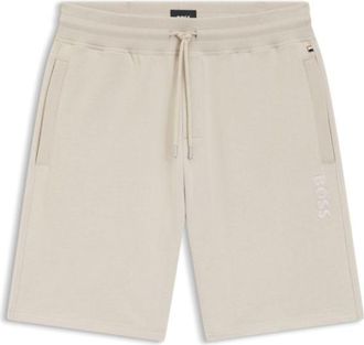 BOSS Cotton-terry shorts with chain-stitched logo