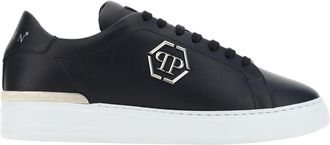 Philipp Plein Mens Low Top Sneakers Hexagon Black Trainers