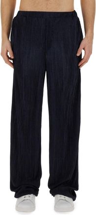 Family Fir$t Milano Pleated Polyester Trousers - Blue