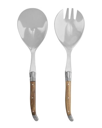 French Home Laguiole 2Pc Olive Wood Salad Server Set