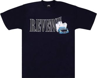 Revenge Burnout T-shirt met autoprint - Wit