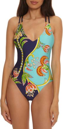 Trina Turk Flamingo One-Piece Swimsuit in Multi at Nordstrom, Size 12