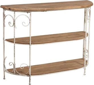 Wanderlust Deco Estanter&iacute;a De Madera Blanca De 3 Baldas 110x35.5x81.5h Cm