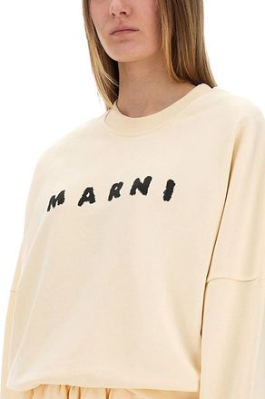 Marni Cotton Print Knit Sweatshirt - Ivory