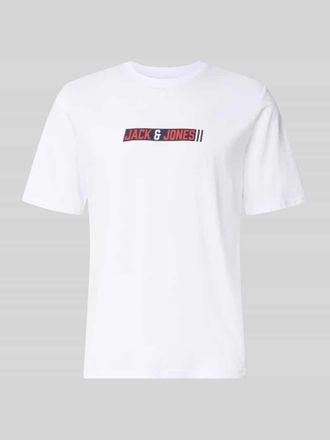 Jack & Jones Regular Fit T-Shirt mit Logo-Print Modell Munk in Weiss, Gr&ouml;&szlig;e XXL