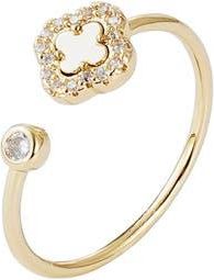 Adornia Cubic Zirconia Clover Open Band Ring in Gold at Nordstrom Rack, Size 7