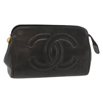 Chanel Pre-owned Clutches, female, Black, Size: ONE SIZE Pre-owned Pouch