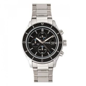 Breed Maverick Chronograph Leather-Band Watch w/Date in Silver at Nordstrom