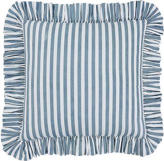 Ballard Designs Classic Stripe Ruffled Pillow Cover - Cornflower 20 x 20 - Ballard Designs