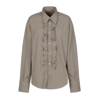Ami Casual Shirts, male, Multicolor, Size: 2XL Long Sleeve Ruffled Adjusted Shirt