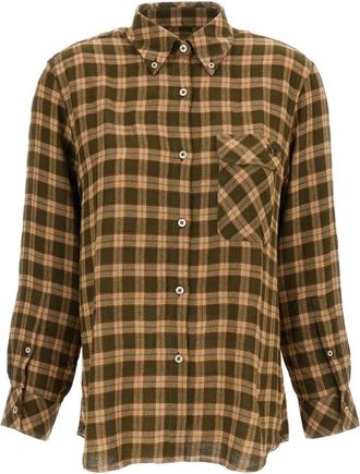Wales Bonner Canopy Shirt - Dames - Overhemden - Groen - 2XS - Overhemden