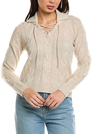 Brodie Cable Fringe Wool & Cashmere-Blend Polo Sweater