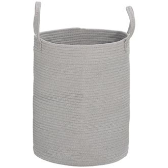 HOMCOM 36L Cotton Rope Laundry Basket With Handles For Pillows Clothes Grey/Cream - Cream | TJ Hughes Grey