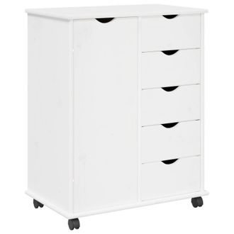 vidaXL Gabinete Rodante 63,5 X 39 X 79 Cm Madera De Pino Macizo Vidaxl