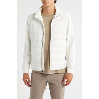 Bugatchi Soft Touch Quilted Zip-Up Bomber Jacket in Chalk at Nordstrom Rack, Size Small