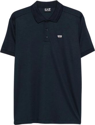 Emporio Armani Polo con placa de logo - Tops - Hombre - Azul - 3XL