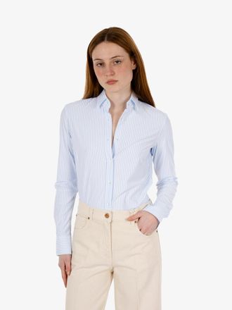 Xacus Camicia active slim fit a righe azzurra
