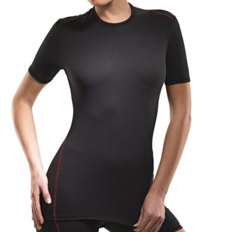 Isa Rundhalsshirt ISA BODYWEAR Shirt 710108 Clima Control Faktor 3, Damen, Gr. XL, schwarz (0013), Single Jersey, Obermaterial: 100% Polyester, unifarben,
