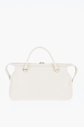 Jil Sander Leather Crocodile-Effect Handbag Jil Sander