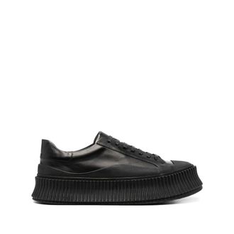 Jil Sander Sneakers, female, Black, 3 UK, Black Leather Elegant Trainers