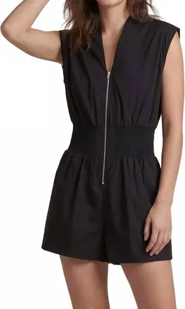 She + Sky Concrete Jungle Utility Romper In Black