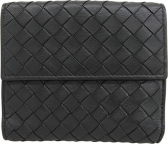 Bottega Veneta Intrecciato Black Leather Wallet (Bi-Fold) (Pre-Owned)