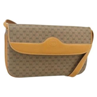 Gucci Pre-owned Cross Body Bags, female, Beige, Size: ONE SIZE Pre-owned Vintage Micro Small GG Canvas Shoulder Bag