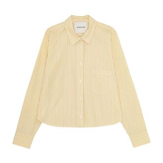 Birgitte Herskind Shirts, female, Yellow, Size: M Striped Cotton Shirt