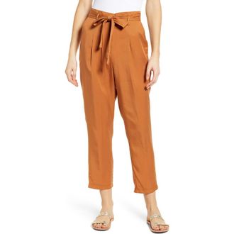 Lira Clothing Rita Tie Waist Crop Pants in Brown at Nordstrom, Size Small