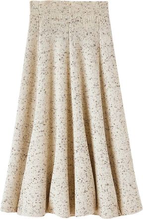 Jil Sander ribbed-knit wool skirt - women - Wool - 36 - Neutrals
