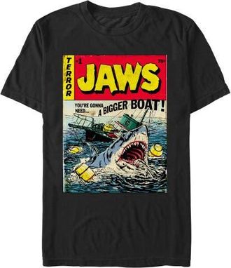 Jaws Mens Jaws Retro Comic Book Shark Graphic T-Shirt in Black at Nordstrom, Size Xx-Large
