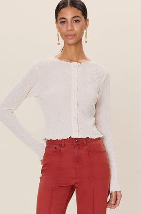 Rebecca Taylor Taryn Knit Cardigan in Cream at Nordstrom, Size X-Small