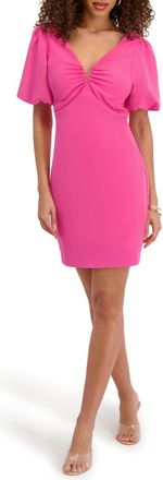 Siena My Balconia Gab Puff Sleeve Minidress in Pink at Nordstrom Rack, Size 12