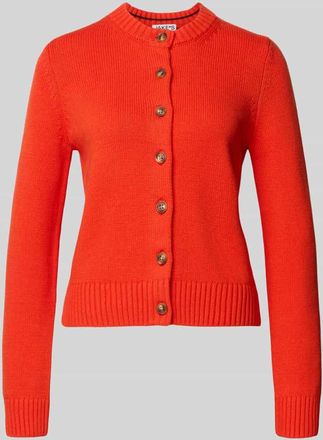 Jake*s Casual Strickjacke mit Rundhalsausschnitt und Knopfleiste in Rot, Gr&ouml;&szlig;e XXL