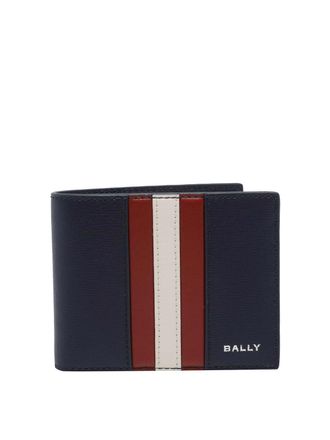 Bally Blue And Red Bifold Logo Wallet