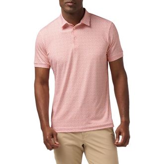 Mizzen+Main Versa Trim Fit Horseshoe Print Performance Polo in Burnt Orange Lucky Toss at Nordstrom, Size Xx-Large