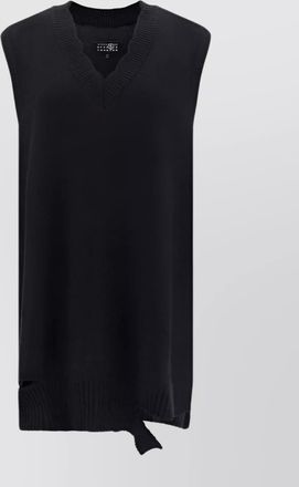 Maison Margiela wool mini dress cut-out front
