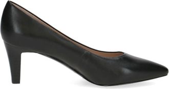Peter Kaiser Black Pointed Toe Elevated Heel Smooth Leather Dress Pumps