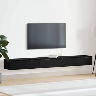 vidaXL Vidaxl - Mueble De Pared Con Caj&oacute;n 2 Pcs Roble Negro 102 X 30 X 20 Cm