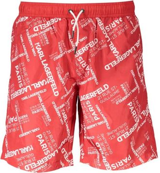 Karl Lagerfeld Badmode, Heren, Rood, M, Polyester, Swim Trunk