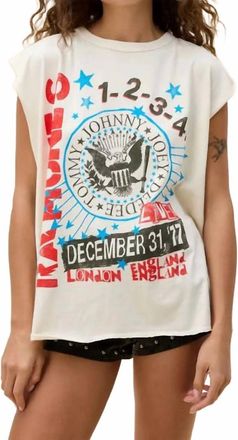 Daydreamer Ramones 77 Show Poster Muscle Tee In Stone Vintage