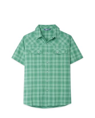 Stio | Mens Eddy Coast Shirt Short Sleeve, Size Extra Large in Forage Plaid