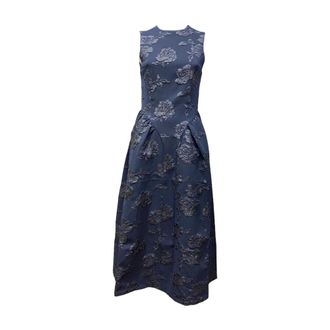 Rotate ROTATE Birger Christensen, Midi Dresses, female, Blue, Size: S Jacquard Midi Dress