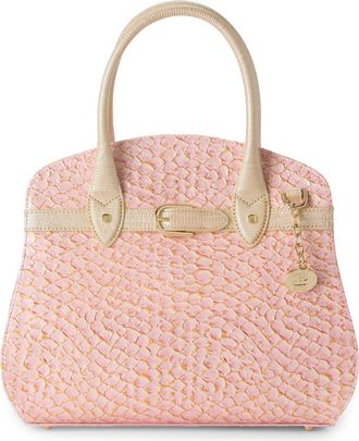 Brahmin Rosetta Embossed Leather Satchel in Pink at Nordstrom