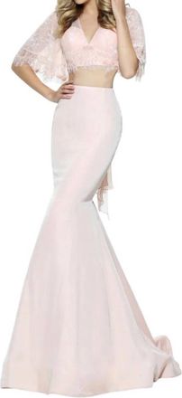 Sherri Hill Bell Sleeve Prom Dress In Blush