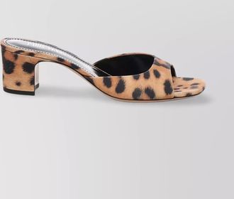 PARIS TEXAS lara natural leopard heeled mules